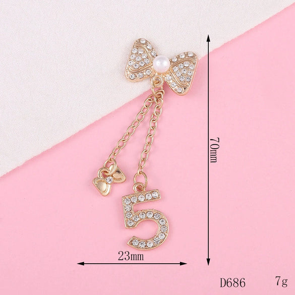 Alloy Bow Tie Pattern Mobile Phone Case Tassel Pendant Jewelry Accessories Electroplating