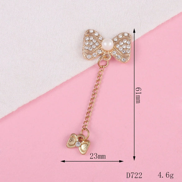 Alloy Bow Tie Pattern Mobile Phone Case Tassel Pendant Jewelry Accessories Electroplating