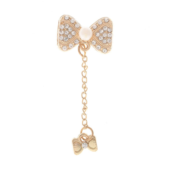 Alloy Bow Tie Pattern Mobile Phone Case Tassel Pendant Jewelry Accessories Electroplating