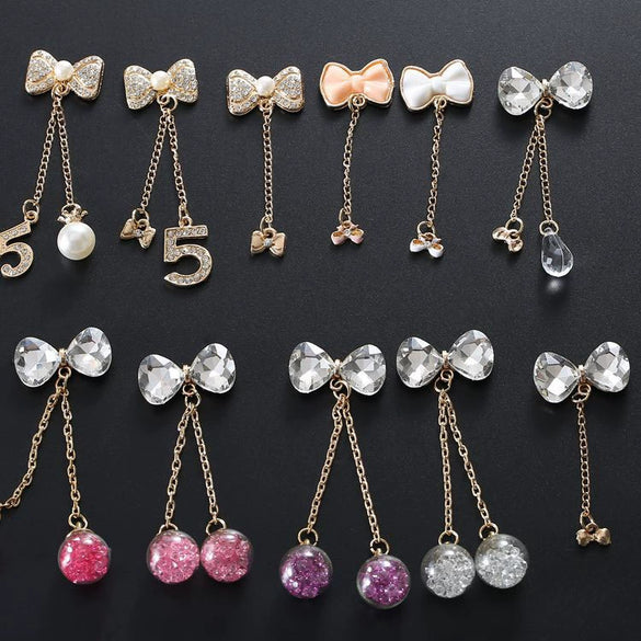 Alloy Bow Tie Pattern Mobile Phone Case Tassel Pendant Jewelry Accessories Electroplating