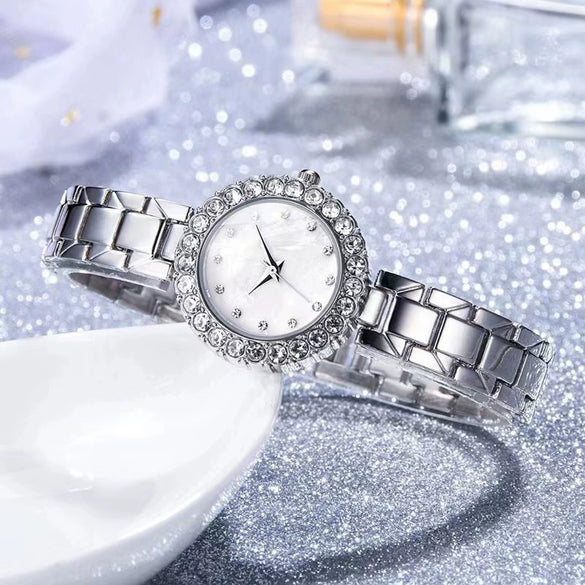 Alloy Bracelet Rhinestone Twopiece Fashion Watches For Men And Women Students