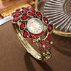 Alloy Bracelet Watch Women's Fashion Round Dial Diamondencrusted Peacock Quartz Hollow Design