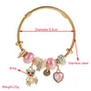 Alloy Bracelet With Love Bear Pendant And Rhinestones