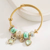 Alloy Bracelet With Love Bear Pendant And Rhinestones