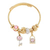 Alloy Bracelet Women's Trendy Fashion Rhinestone Love Pendant Beaded With Diamond Design