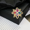 Alloy Brooch Luxury Retro Style With Flower And Star Pattern Electroplated