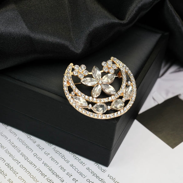 Alloy Brooch Luxury Retro Style With Flower And Star Pattern Electroplated