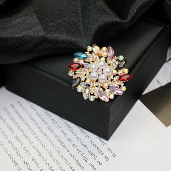 Alloy Brooch Luxury Retro Style With Flower And Star Pattern Electroplated
