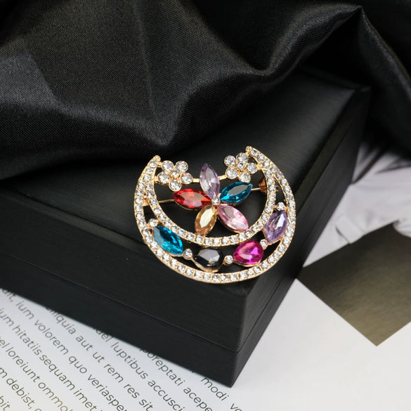 Alloy Brooch Luxury Retro Style With Flower And Star Pattern Electroplated