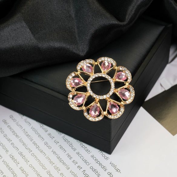 Alloy Brooch Luxury Retro Style With Flower And Star Pattern Electroplated