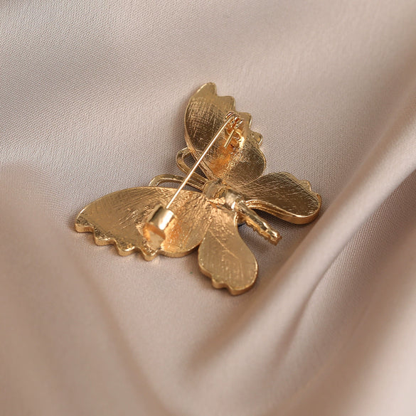 Alloy Butterfly Brooch Electroplating Minimalist Animal Style Female Jewelry Fixed Pin