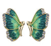 Alloy Butterfly Diamondembedded Insect Earrings