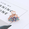 Alloy Butterfly Hairpin With Color Rhinestones For Women Electroplated Grip Clip