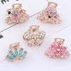 Alloy Butterfly Hairpin With Color Rhinestones For Women Electroplated Grip Clip