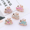 Alloy Butterfly Hairpin With Color Rhinestones For Women Electroplated Grip Clip