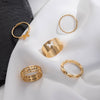 Alloy Butterfly Hollow Twist Electroplated Women's Ring Set