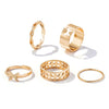 Alloy Butterfly Hollow Twist Electroplated Women's Ring Set