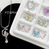 Alloy Butterfly Moon Pendant Diy Handmade Bracelet Necklace Beaded Mobile Phone Chain Accessories Electroplating