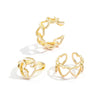 Alloy Butterfly Punk Style Couple Ring Set With Geometric Pattern And Electroplating Treatment