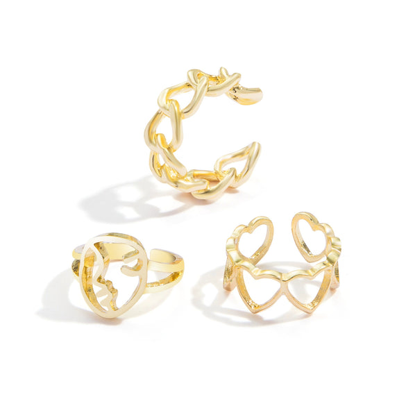 Alloy Butterfly Punk Style Couple Ring Set With Geometric Pattern And Electroplating Treatment