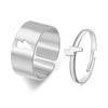 Alloy Butterfly Punk Style Couple Ring Set With Geometric Pattern And Electroplating Treatment