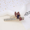 Alloy Butterfly Rhinestone Duckbill Side Clip Hairpin For Women Set With Diamonds