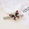 Alloy Butterfly Rhinestone Duckbill Side Clip Hairpin For Women Set With Diamonds