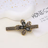 Alloy Butterfly Rhinestone Duckbill Side Clip Hairpin For Women Set With Diamonds