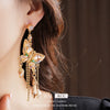 Alloy Butterfly Tassel Earrings Set With Diamonds Geometric Animal Zodiac Retro Sophisticated For Women