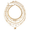 Alloy Butterfly Tassel Pendant Stacked Suit Necklace With Cross Chain And Electroplating Animal Zodiac Design