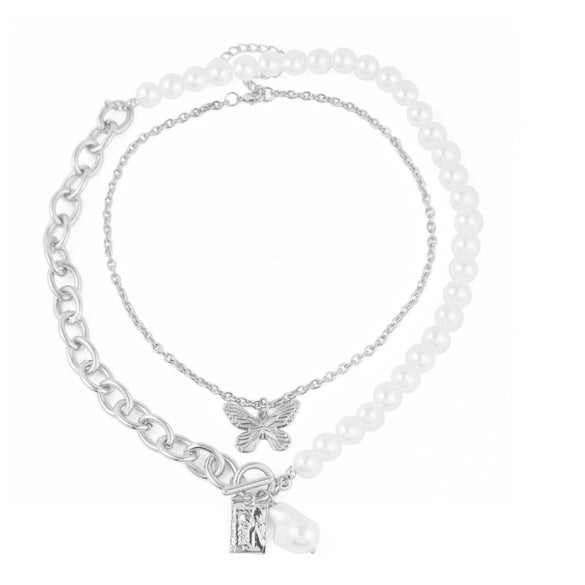Alloy Butterfly Women's Collarbone Necklace With Electroplating Treatment