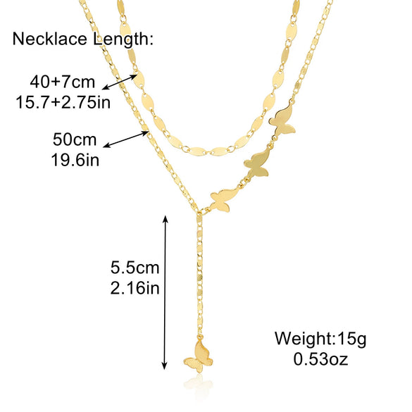Alloy Butterfly Women's Collarbone Necklace With Electroplating Treatment