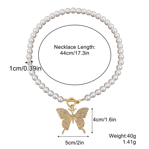 Alloy Butterfly Women's Collarbone Necklace With Electroplating Treatment