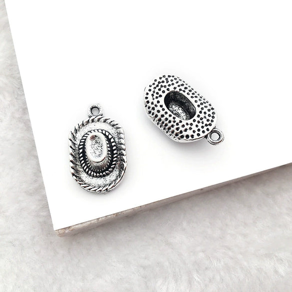 Alloy Cactus Western Denim Hat Electroplating Creative Diy Pendant Accessories For Bracelet Necklace Keychain