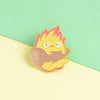 Alloy Cartoon Character Flame Holding Wood Shape Brooch With Baking Paint