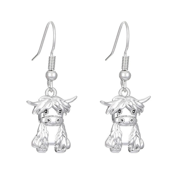 Alloy Cartoon Cowshaped Earrings And Necklace Set With Constellation And Zodiac Sign Patterns Electroplating Style For Women