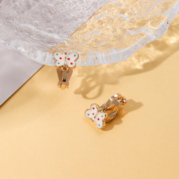 Alloy Cartoon Cute Dripping Oil Animal Flower Women's Ear Clips