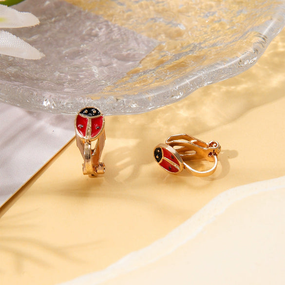 Alloy Cartoon Cute Dripping Oil Animal Flower Women's Ear Clips