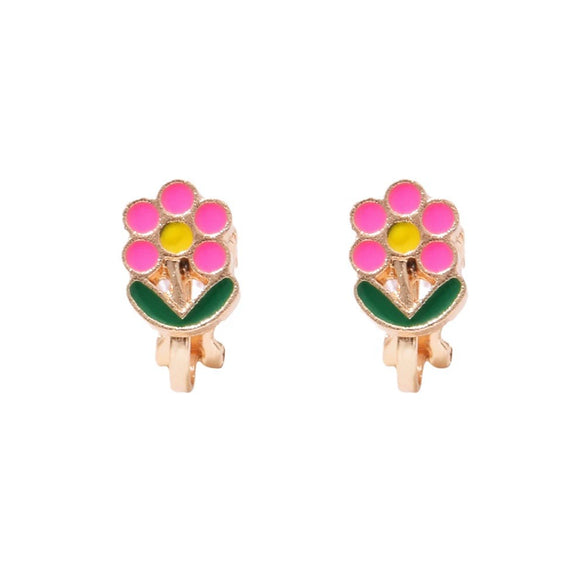 Alloy Cartoon Cute Dripping Oil Animal Flower Women's Ear Clips