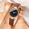 Alloy Case Casual Women's Round Dial Quartz Belt Watch With Imitation Leather Strap