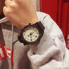 Alloy Case Silicone Strap Round Dial Sports Couple Watch