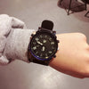 Alloy Case Silicone Strap Round Dial Sports Couple Watch