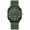 Alloy Case Silicone Strap Square Antique Electronic Quartz Unisex Watch