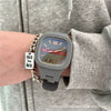 Alloy Case Sports Square Watch For Male And Female Students Klein Blue Waterproof