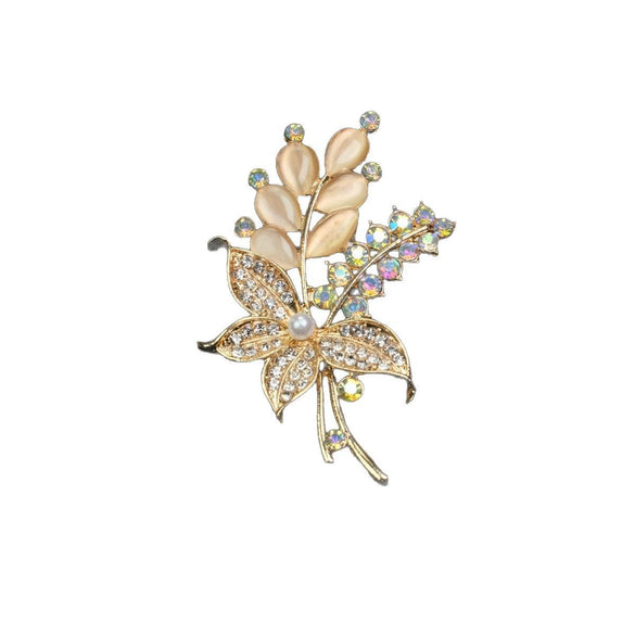 Alloy Cat's Eye Stone Brooch Electroplating Geometric Style Antiglare Unisex Accessories