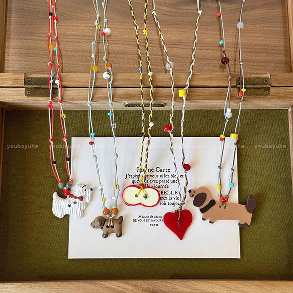 Alloy Ceramic Animal Zodiac Shaped Electroplated Women's Clavicle Chain Necklace