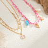 Alloy Ceramic Animal Zodiac Sweet Style Electroplated Pendant Necklace