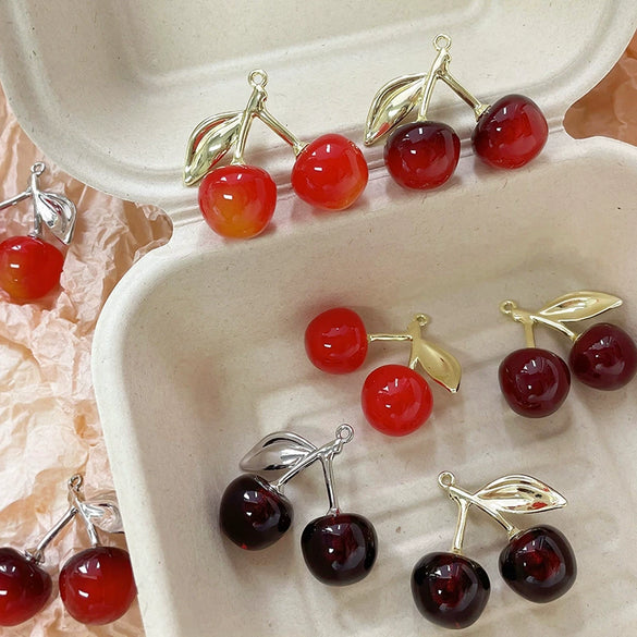 Alloy Cherry Pendant Electroplated Handmade Jewelry Accessories Bracelet Necklace