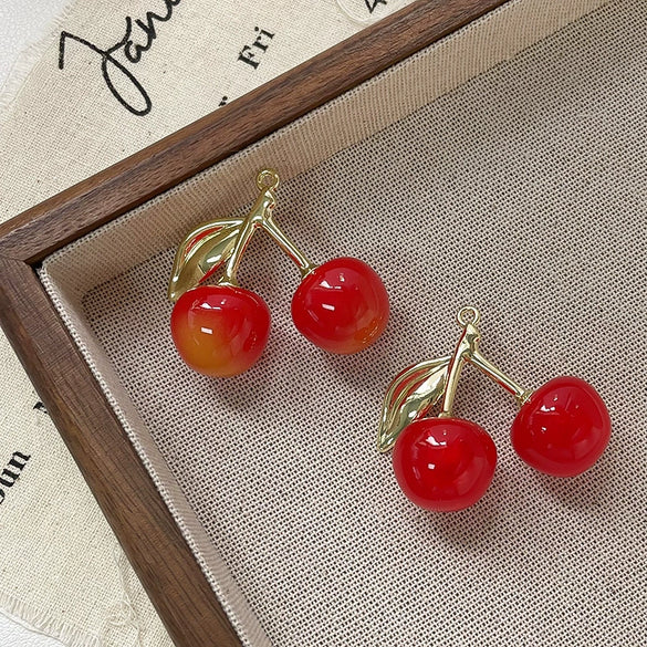 Alloy Cherry Pendant Electroplated Handmade Jewelry Accessories Bracelet Necklace