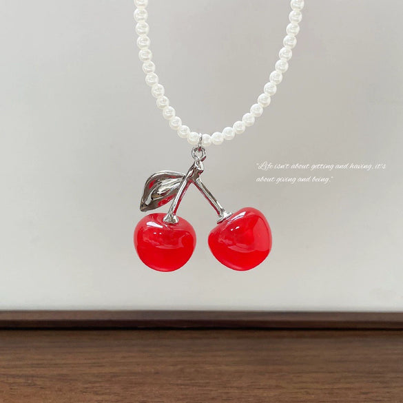 Alloy Cherry Pendant Electroplated Handmade Jewelry Accessories Bracelet Necklace